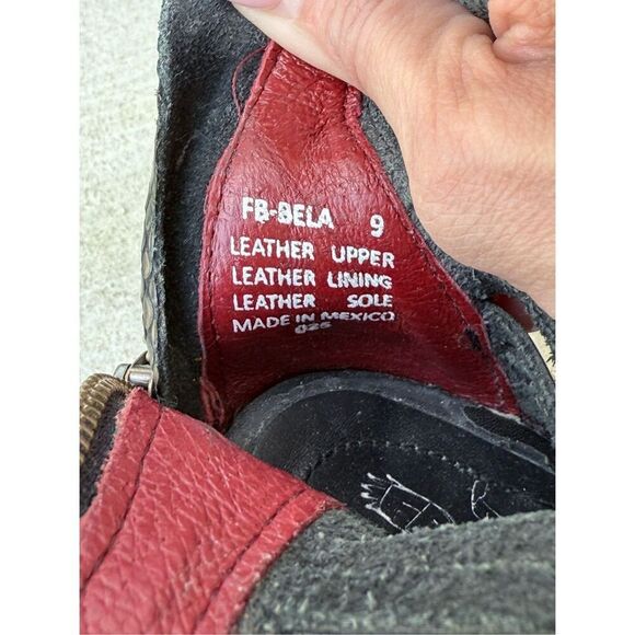 Freebird Washed Black Bela 100% Leather Cross Braided Ankle Western Boho Boots - Picture 12 of 14